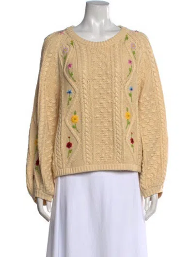 Pre-owned The Great Floral Print Crew Neck Sweater In Neutrals