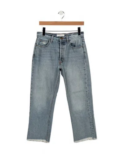 Pre-owned The Great High-rise Straight Leg Jeans In Blue