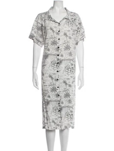 Pre-owned The Great Linen Midi Length Dress In White