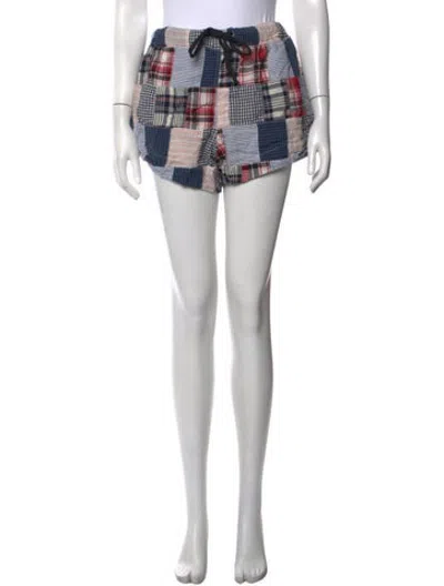 Pre-owned The Great Patterned Mini Shorts In Blue/red