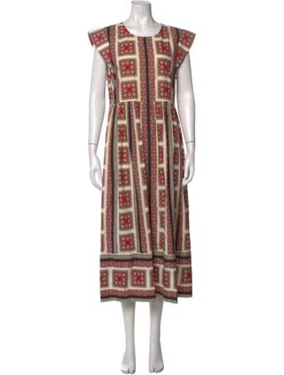 Pre-owned The Great Printed Long Dress In Multicolor
