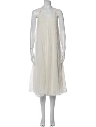 Pre-owned The Great Printed Midi Length Dress In Neutrals