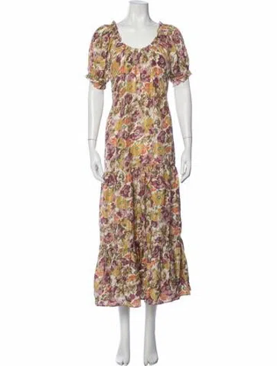 Pre-owned The Great Silk Long Dress In Neutrals