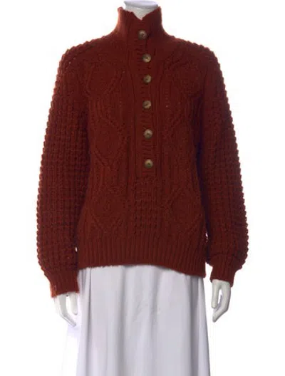 Pre-owned The Great Wool Mock Neck Sweater In Brown