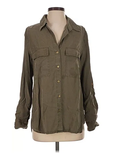 Pre-owned The Group By Babaton Long Sleeve Button Down Shirt In Green