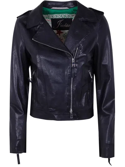 The Jackie Leathers "ciclone" Jacket In Black