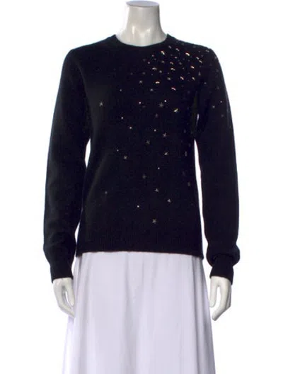 Pre-owned The Kooples Cashmere Graphic Print Sweater In Black