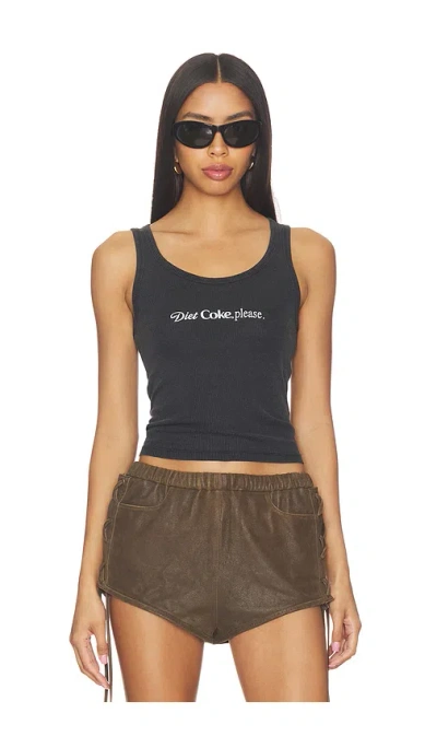 The Laundry Room Diet Coke Please Rib Tank In Black Snow