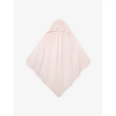 The Little White Company Bunny Hooded Cotton Towel Pink
