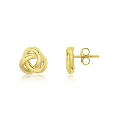 The Lovery Classic Love Knot Stud Earrings In Gold Plated Sterling Silver
