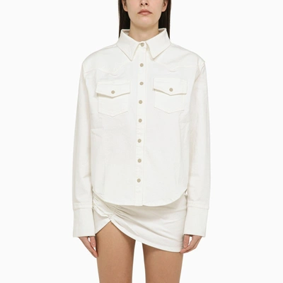 The Mannei White Denim Erskine Shirt Jacket