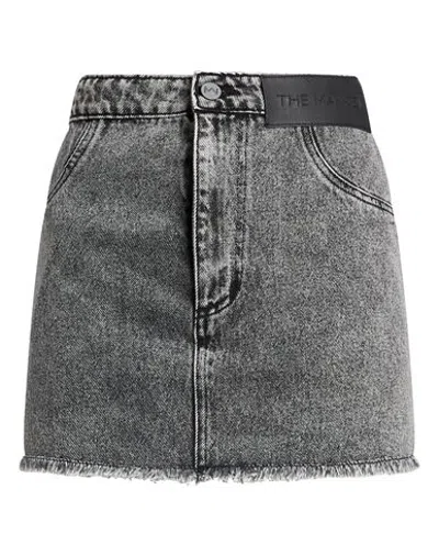 The Mannei Woman Denim Skirt Charcoal Size 6 Cotton In Gray