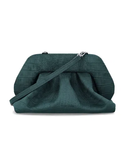 The Moire The Moirè Textured Clutch Crossbody Bag In Verde