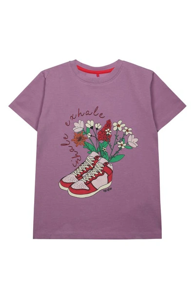 The New Kids' Jessica Organic Cotton Graphic T-shirt In Light Purple