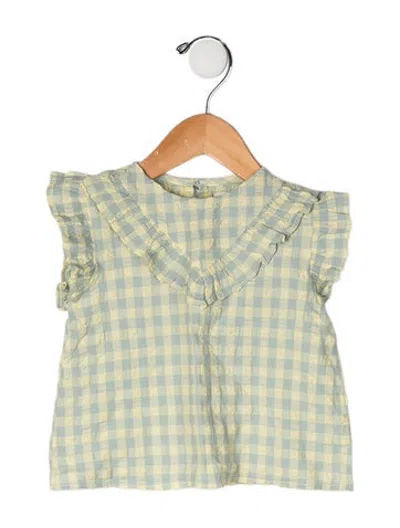 Pre-owned The New Society Babies' Ruffle Blouse In Green