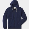 The Normal Brand Cole Terry Full-zip Hoodie In Blue