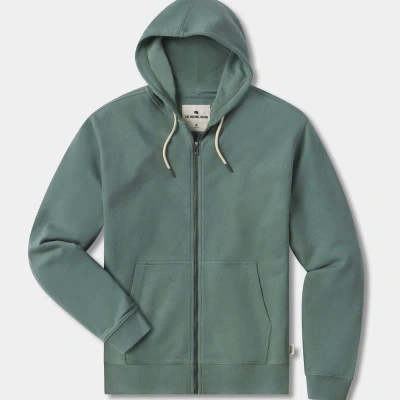 The Normal Brand Cole Terry Full-zip Hoodie In Green