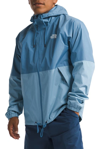 The North Face Antora Waterproof Hooded Rain Jacket In Indigo Stone/ Steel Blue