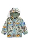 The North Face Babies' Antora Waterproof Recycled Polyester Rain Jacket In Misty Sage Tnf Design Dogs