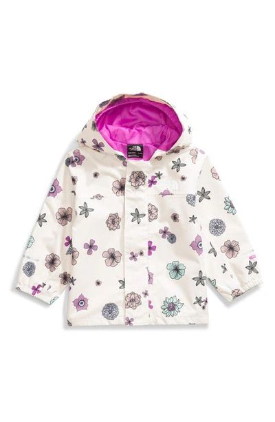 The North Face Babies' Antora Waterproof Recycled Polyester Rain Jacket In White Dune Desert Bloom Print