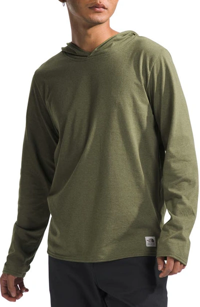 The North Face Heritage Patch Hoodie In Forest Olive Heather