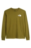 The North Face Nse Box Logo Graphic T-shirt In Forest Olive/ Khaki Stone