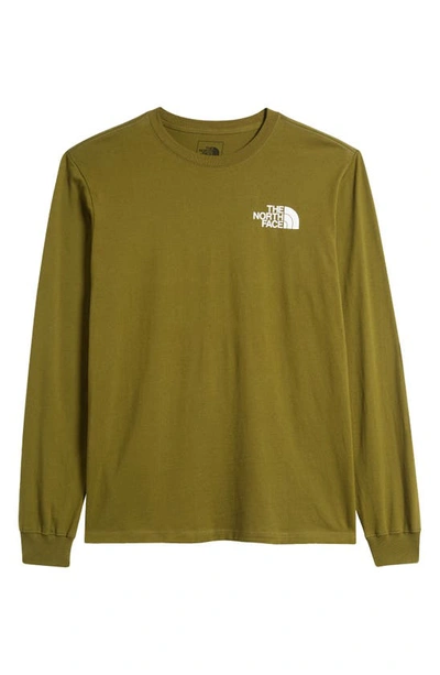 The North Face Nse Box Logo Graphic T-shirt In Forest Olive/ Khaki Stone