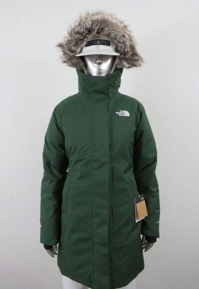 Pre-owned The North Face Womens  Arctic Parka Down Waterproof Warm Winter Jacket - Pine In Pine Needle Green / Tnf White Logo