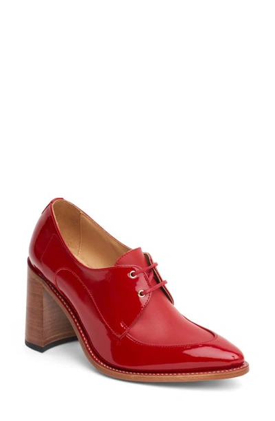 The Office Of Angela Scott Miss Cleo Pointed Toe Loafer Pump In Chili Pepper