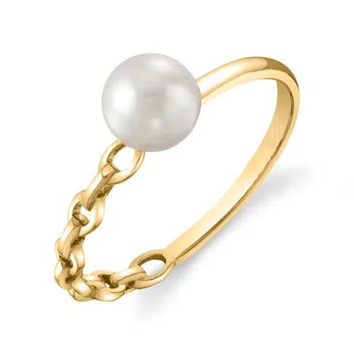 The Pearl Source Akoya Pearl Daphne Ring In Yellow Gold