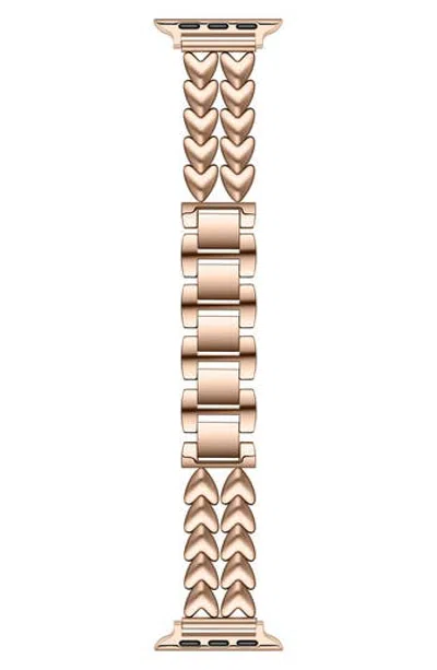 The Posh Tech Crush Steel Hearts Apple Watch® Bracelet Watchband In Rose Gold