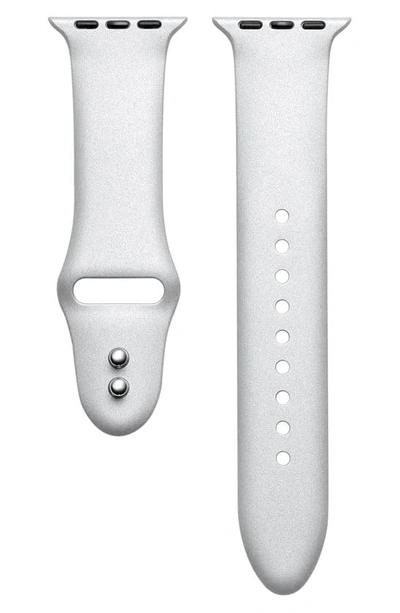 The Posh Tech Silicone Apple Watch® Band, 41mm In Metallic Silver