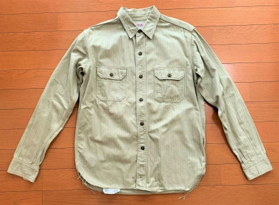 Pre-owned The Real Mccoys Real Mccoys 8 Hour Union Hbt Work Shirt In Olive Green