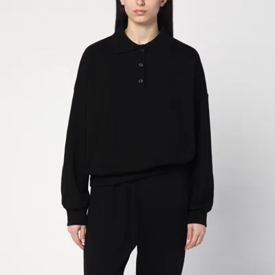 The Row Black Polo In Cotton And Cashmere