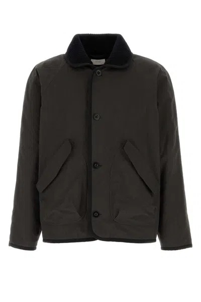 The Row Charcoal Cotton Blend Tobias Jacket In Gray