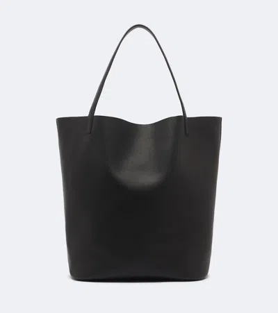 The Row Clement Leather Tote Bag In Black