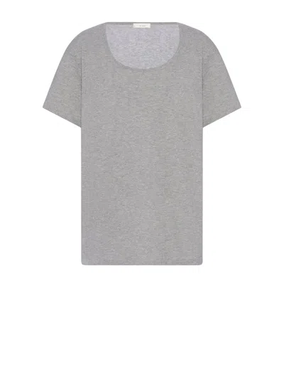 The Row Grey Cotton Top In Gray