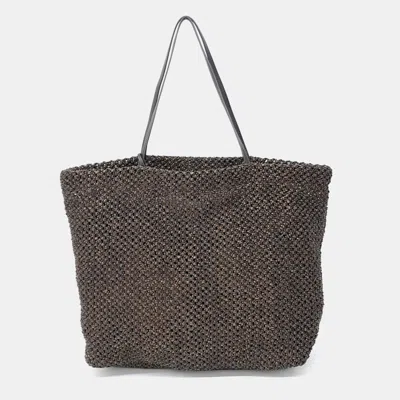 Pre-owned The Row Half Tote Brown Raffia Half Tote Bag