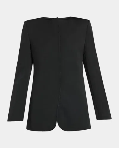 The Row Ihami Single-breasted Wool Collarless Jacket In Black