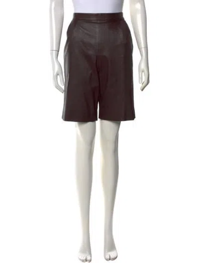 Pre-owned The Row Lambskin Knee-length Shorts In Brown
