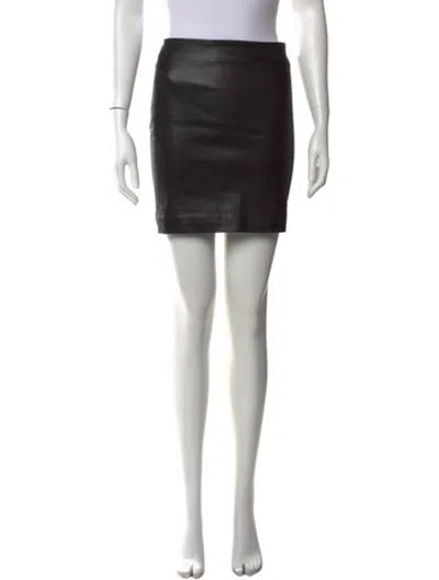 Pre-owned The Row Lambskin Mini Skirt In Green