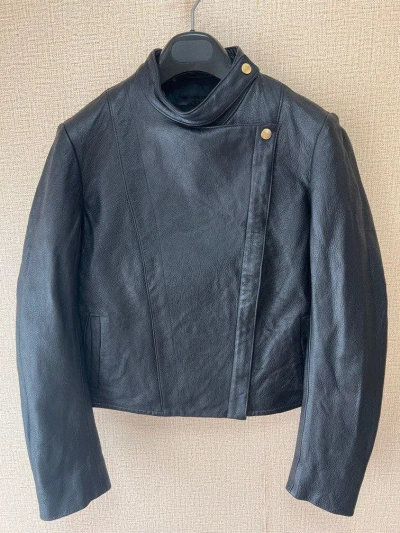 Pre-owned The Row Leather Jacket In Black