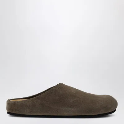 The Row Light Brown Suede Mule Hugo In Grey