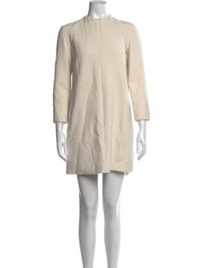 Pre-owned The Row Mock Neck Mini Dress In Neutrals