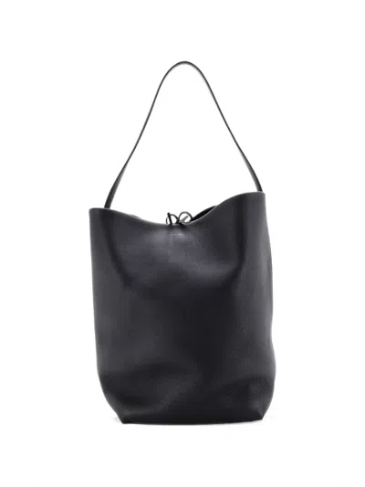 Pre-owned The Row N/s Park Tote Leather Medium Bucket Bag In Black