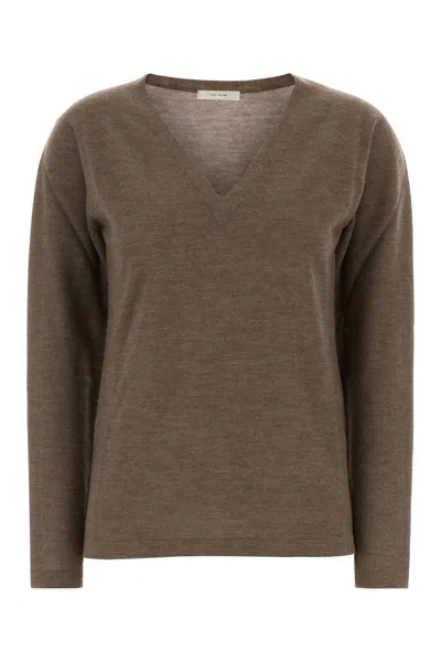 The Row Poesis Cashmere Sweater In Brown