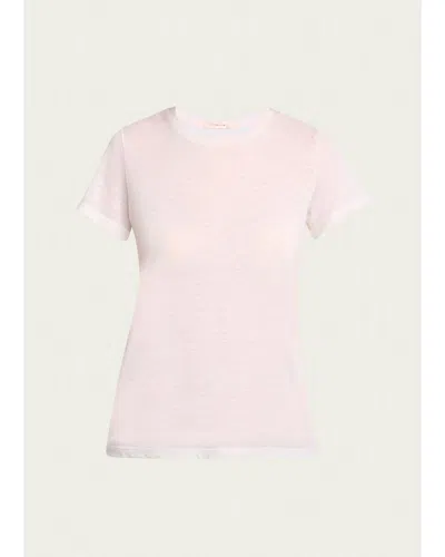 The Row Wesler Heathered Cashmere Short-sleeve T-shirt In Pink