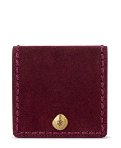 The Sak Mira Small Leather Suede Wallet In Black Cherry Suede