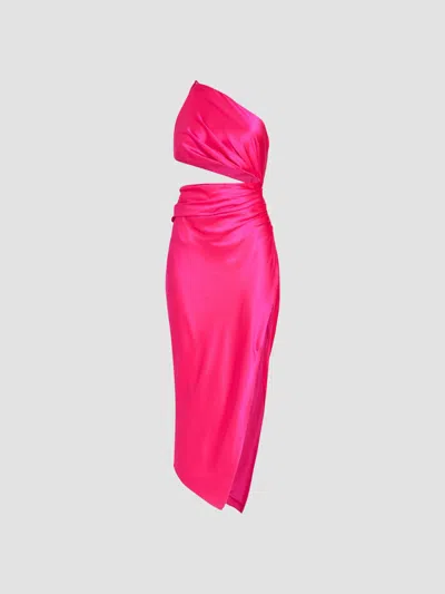 The Sei One-shoulder Cutout Silk-satin Midi Dress In Multi
