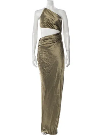 Pre-owned The Sei Silk Long Dress In Green